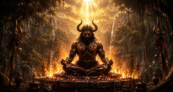 अत्यधिक शक्ति प्राप्त करने की इच्छा से महिषासुर ने ब्रह्माजी की कठोर तपस्या आरंभ की. वर्षों तक तप करने के बाद उसकी भक्ति से प्रसन्न होकर ब्रह्माजी उसके सामने प्रकट हुए. महिषासुर ने अमरता का वर मांगा, लेकिन ब्रह्माजी ने उसे समझाया कि जन्म लेने वाले प्रत्येक प्राणी की मृत्यु निश्चित होती है.