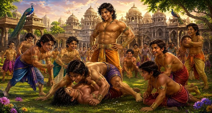 भीम खेल-खेल में कौरवों को उठा लेते, पेड़ों को हिलाकर उन्हें नीचे गिरा देते और जलक्रीड़ा में भी सभी पर भारी पड़ते थे. दुर्योधन को यह सब बिल्कुल पसंद नहीं था. उसे लगता था कि भीम की बढ़ती शक्ति भविष्य में उसके लिए सबसे बड़ा खतरा बन सकती है.