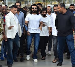 Ram Charan: రామ్ చరణ్‌కు ఘన స్వాగతం... ప్రీ రిలీజ్ ఈవెంట్ కోసం విజయవాడ చేరుకున్న టీమ్