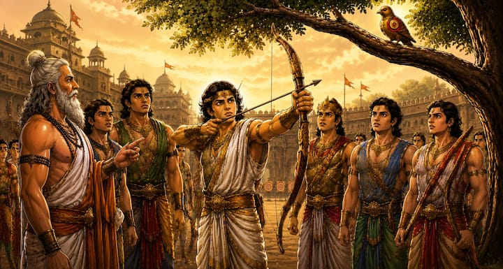 सबसे पहले युधिष्ठिर को बुलाया गया. द्रोणाचार्य ने पूछा, 