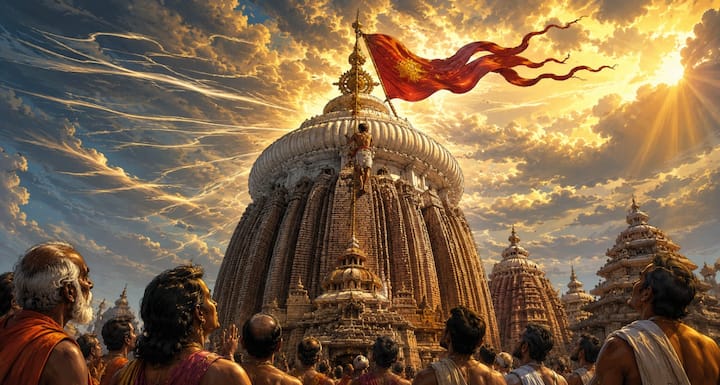 जगन्नाथ मंदिर के शिखर पर लगा पवित्र ध्वज हमेशा हवा की दिशा के विपरीत लहराता हुआ दिखाई देता है. हर दिन पुजारी सैकड़ों फीट ऊंचे शिखर पर चढ़कर इसे बदलते हैं. श्रद्धालु इसे भगवान जगन्नाथ की दिव्य शक्ति का प्रतीक मानते हैं, जबकि इसका वैज्ञानिक कारण अब भी चर्चा का विषय है.