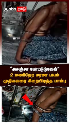 Snake wrapped older man |
