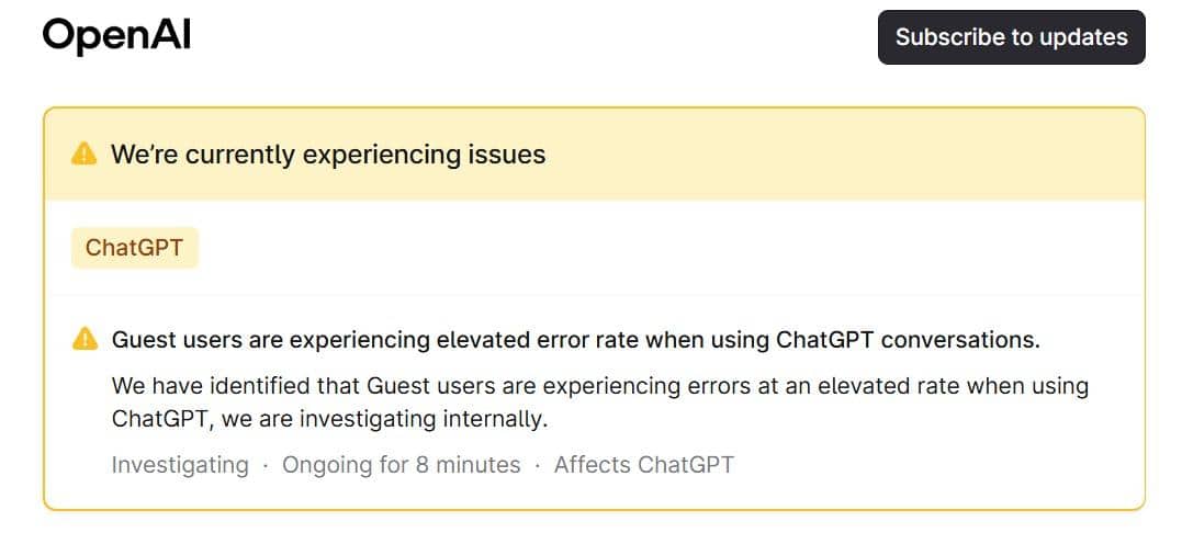 ChatGPT Not Working? Here Is Why Users Are Facing Errors Today