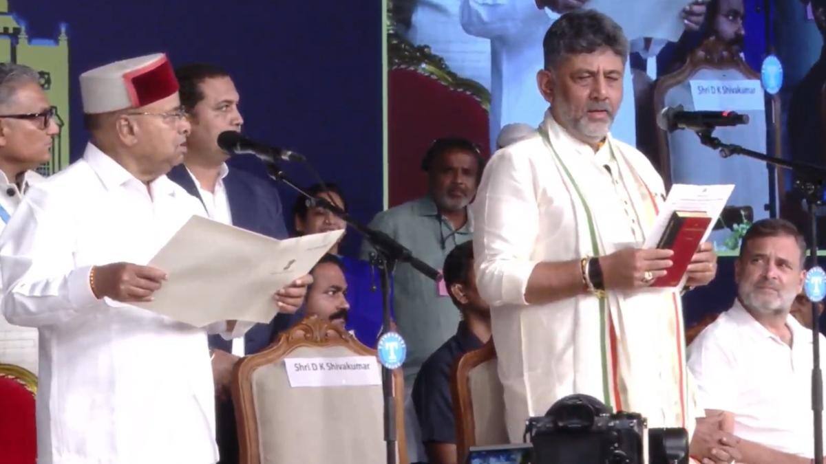 DK Shivakumar Takes Oath As Karnataka CM, Bows Before People