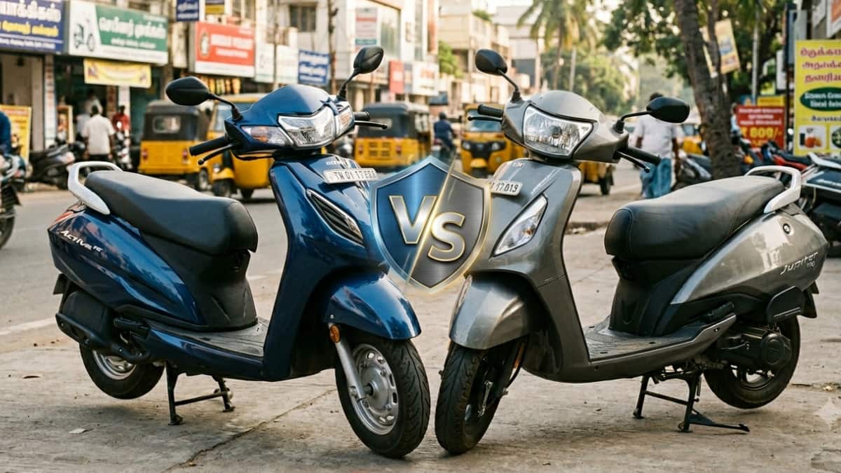 Honda Activa 7G vs TVS Jupiter: விலையில் ரூ.5000 குறைவு.. மைலேஜில் டாப்! ஆக்டிவாவிற்கு டஃப் கொடுக்கும் டிவிஎஸ் ஜூபிடர்!