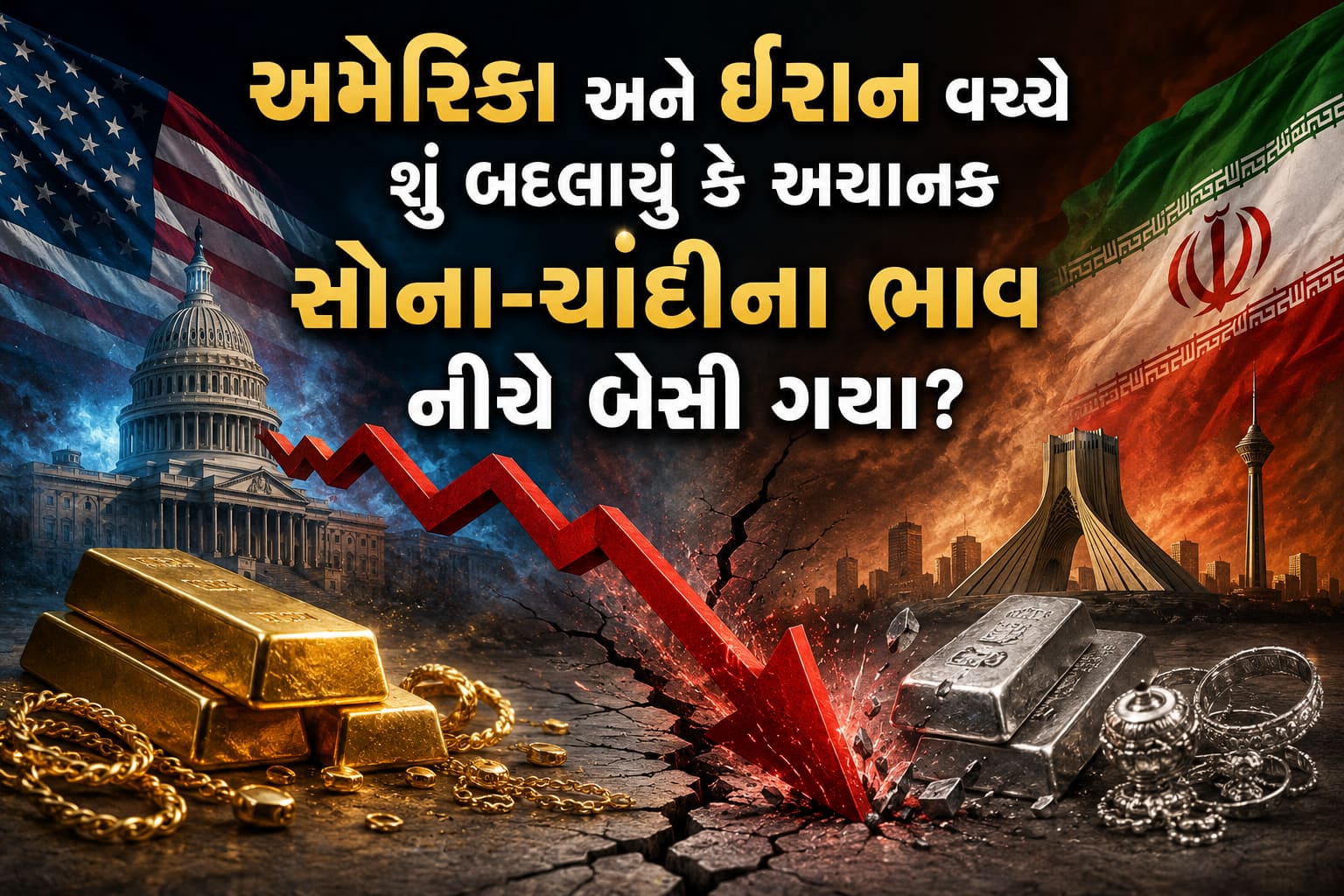 અમેરિકા-ઈરાન તણાવ અને અનિશ્ચિતતા: સોના-ચાંદીના ભાવમાં મોટો ઘટાડો