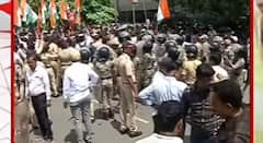 NCP Protest Mumbai : पहिले महिला पोलिसांनी घेरलं, रोहिणी खडसेंना हात-पाय पकडून उचलून नेलं; नवी मुंबईत हाय-व्होल्टेज आंदोलन, PHOTO