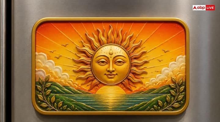 सूर्य का प्रतीक- ज्योतिष में सूर्य को ऊर्जा, आत्मविश्वास और सफलता का प्रतीक माना गया है. सूर्य की आकृति या उगते सूर्य वाले फ्रिज मैग्नेट लगा सकते हैं. इसे सकारात्मकता बढ़ाने वाला माना जाता है.