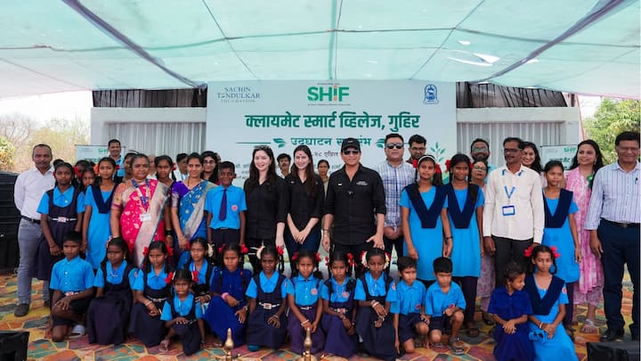 Sachin Tendulkar Foundation and SHIF launch the Climate Smart Village project at Guhir, Maharashtra, on the occasion of World Environment Day. (Image Source: X/@sachin_rt)