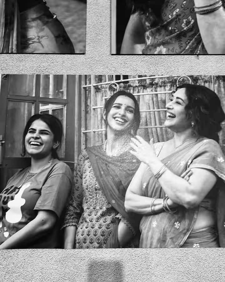 Maa Behen Cinema Triptii Dimri: बॉलिवूड अॅक्ट्रेस तृप्ती डिमरी (Tripti dimri) सध्या  'मां बहन' सिनेमामुळे (Maa Behen) चर्चेत आहे. हा सिनेमा ओटीटी प्लॅटफॉर्मवर रिलीज झाला आहे. या सिनेमात तृप्ती डिमरी व्यतिरिक्त धक धक गर्ल माधुरी दीक्षित आणि धरना दुर्गा यांच्या मुख्य भूमिका आहेत.  तिघांनी या सिनेमात जबरदस्त अॅक्टिंग केली आहे.  रवि किशन यांचीही यात महत्त्वाची भूमिका आहे.  अलिकडेच तृप्तीने या सिनेमातील काही बीटीएस क्षण इन्स्टाग्रामवर शेअर केले आहेत.