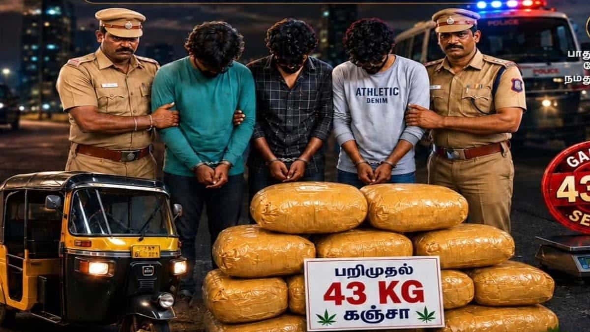 கோவையில் போலீசார் அதிரடி நடவடிக்கை ; பீகாரில் இருந்து கடத்திய 45 கிலோ கஞ்சா பறிமுதல் . மூன்று பேர் கைது!