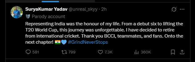 Suryakumar Yadav Announces Retirement After T20 Snub? Reality Behind Viral Post