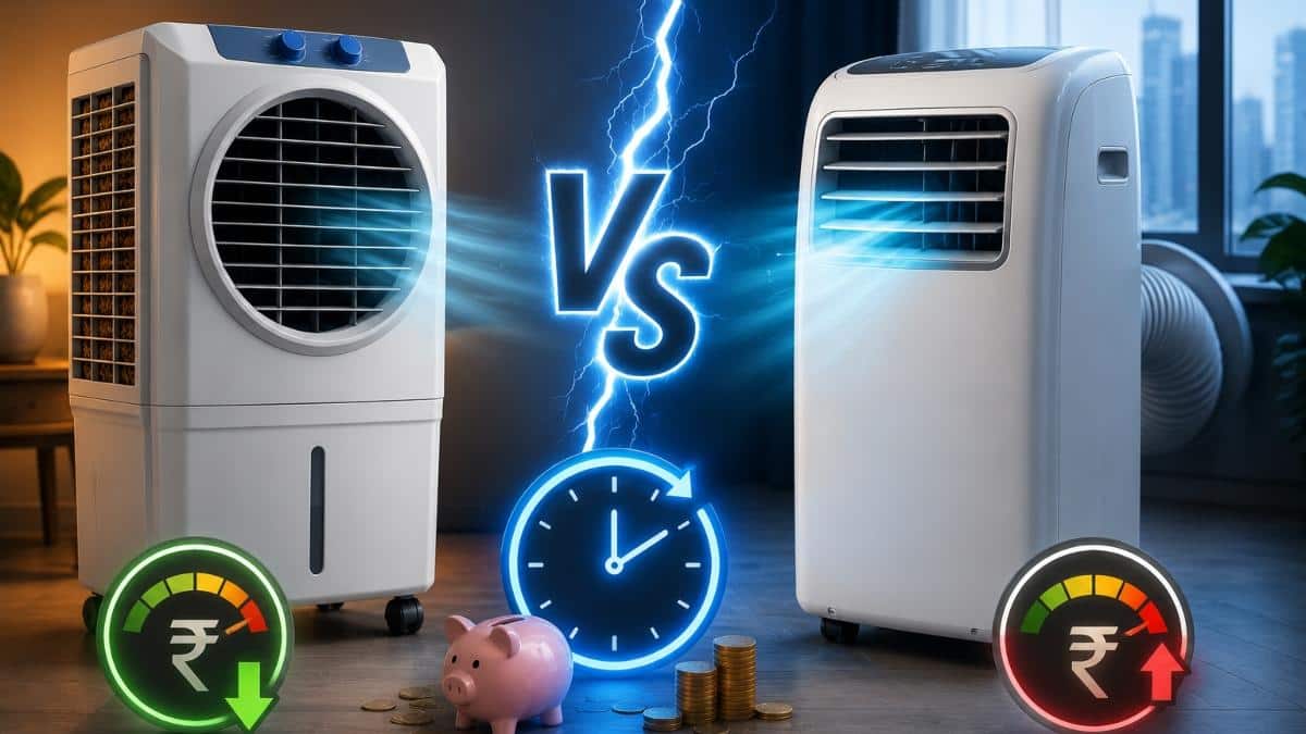 Air Cooler Vs Portable AC: 24 घंटे चलने पर कौन खाता है ज्यादा बिजली, जानिए पूरा जोड़-गणित