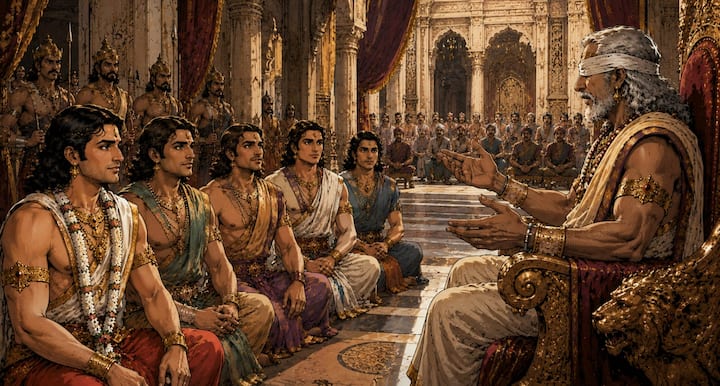 धृतराष्ट्र ने पांडवों से कहा कि वे कुछ समय के लिए वारणावत नगर की यात्रा करें. उन्होंने वहां के सौंदर्य और उत्सवों का वर्णन करते हुए इसे आनंददायक अवसर बताया. पांडवों ने इसे परिवार के मुखिया का आदेश मानकर स्वीकार कर लिया, लेकिन इसके पीछे छिपी सच्चाई से अनजान रहे.