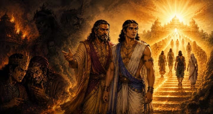 લાખાગૃહની ઘટના દર્શાવે છે કે ઈર્ષ્યા અને સ્વાર્થ વ્યક્તિને અધર્મના માર્ગે લઈ જાય છે. જોકે, સમજદારી, ધીરજ અને સમયસર સલાહ વ્યક્તિને સૌથી ગંભીર કટોકટીમાંથી પણ બચાવી શકે છે. જીવનના સંજોગો ગમે તેટલા મુશ્કેલ હોય, શાણપણ અને સતર્કતા આખરે સફળતા તરફ દોરી જાય છે.