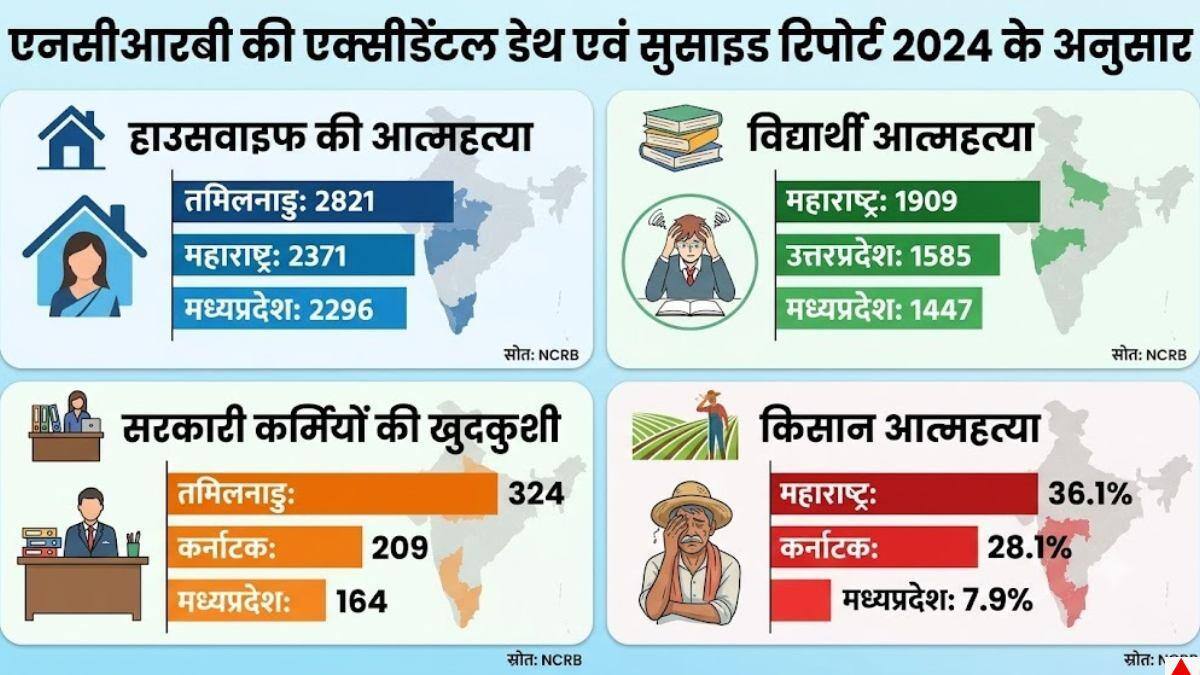 Mental Health Crisis: हर दिन 42 मौतें, डिप्रेशन और तनाव बना बड़ी चुनौती, एक्सपर्ट ने बताए ये शुरुआती लक्षण 2 Mental Health Crisis: हर दिन 42 मौतें, डिप्रेशन और तनाव बना बड़ी चुनौती, एक्सपर्ट ने बताए ये शुरुआती लक्षण
