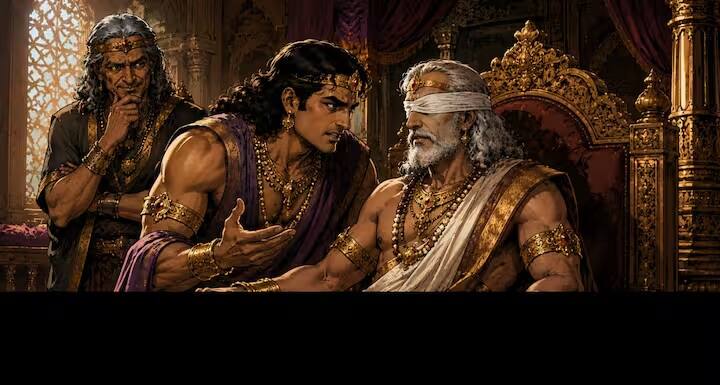 દુર્યોધને ધૃતરાષ્ટ્રને સમજાવવાનો પ્રયાસ કર્યો કે પાંડવોની વધતી શક્તિ ભવિષ્યમાં કૌરવો માટે ખતરો બની શકે છે. પોતાના પુત્ર પ્રત્યેના પ્રેમથી બંધાયેલા ધૃતરાષ્ટ્ર તેમની દલીલોથી પ્રભાવિત થયા. આ દરમિયાન, પાંડવોને હસ્તિનાપુરથી દૂર મોકલવાની યોજના આકાર લેવા લાગી.