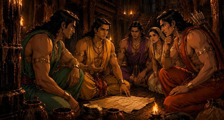 सच्चाई जानने के बाद पांडवों ने घबराने के बजाय उपाय सोचने शुरू किए. युधिष्ठिर ने कहा कि शत्रु को अपनी जानकारी का आभास नहीं होने देना चाहिए. उन्होंने सामान्य व्यवहार जारी रखा ताकि पुरोचन को कोई शक न हो. साथ ही सुरक्षित निकलने का रास्ता खोजने की योजना भी बनने लगी.