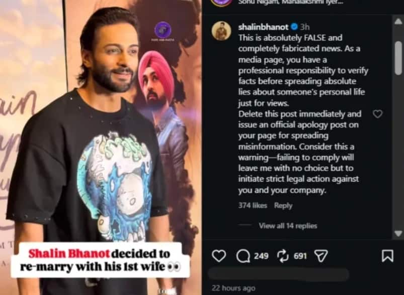 Stop spreading lies...' Shalin Bhanot angry over false news of remarriage to ex-wife Dalljiet Kaur, threatened legal action