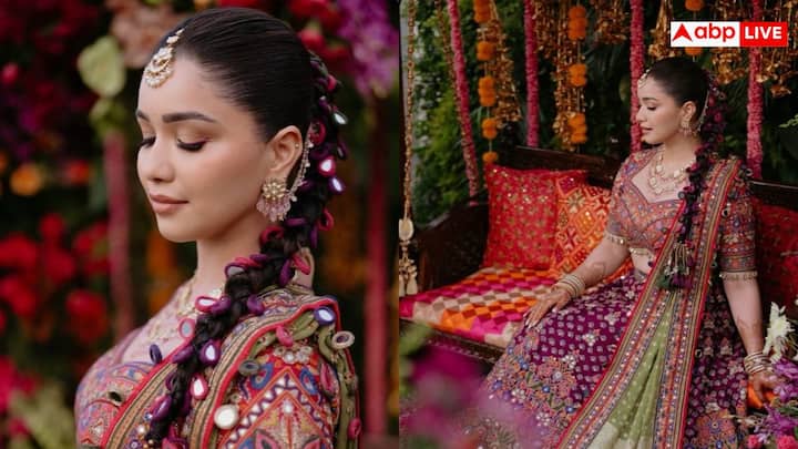 मेहंदी और संगीत समारोह में सारा का लुक सबसे ज्यादा चर्चा में रहा. उन्होंने हैवी एम्ब्रॉयडरी वाला मल्टीकलर लहंगा पहना था, जिस पर बारीक ग्लास वर्क किया गया था.