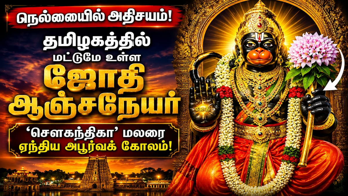 நெல்லையில் அதிசயம்: தமிழகத்தில் மட்டுமே உள்ள 'ஜோதி ஆஞ்சநேயர்' திருக்கோலம்