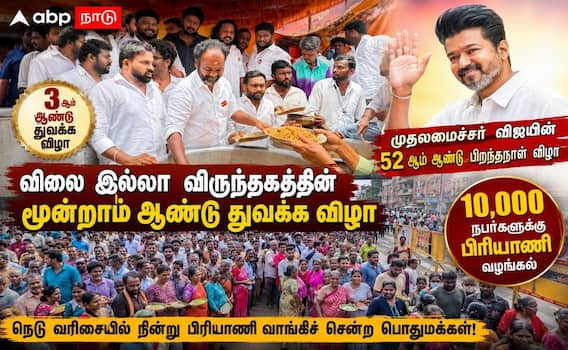 விஜய் பிறந்தநாள்: மதுரையில் 10,000 பேருக்கு தவெக பிரியாணி விருந்து!