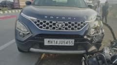 Pune Accident News: अंगावर काटा आणणारा अपघात! टाटा सफारीने दुचाकीला चिरडले; पुण्यातील थरारक अपघात सीसीटीव्हीत कैद