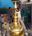 Kolhapur : अबब! कोल्हापूरच्या अंबाबाईच्या मंदिरावर बसवला दीड किलोचा सोन्याचा कळस, किंमत किती?