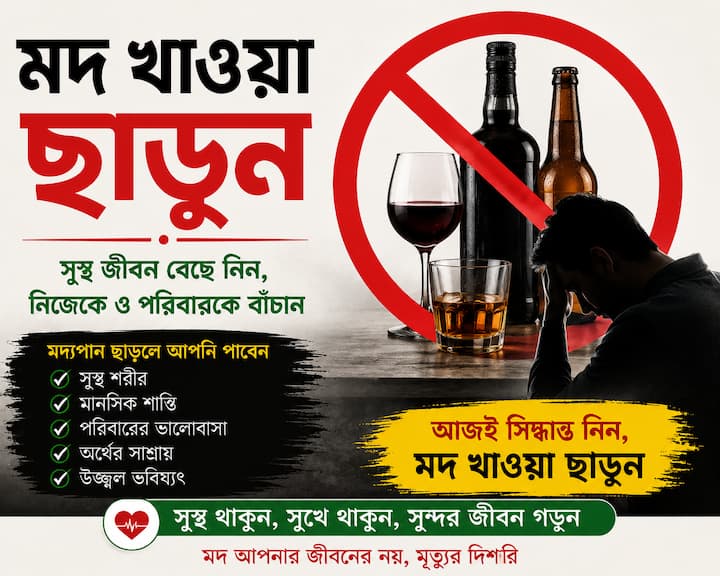 মদ্যপান ও সিগারেট পান করার অভ্যাস যাঁদের থাকে, তাঁদের মদ্যপান করার বা সিগারেট পান করার ইচ্ছা হলেই, চেষ্টা করুন অন্য কাজে নিজেকে ব্যস্ত রাখার। মনকে অন্যদিকে ঘুরিয়ে দিন।