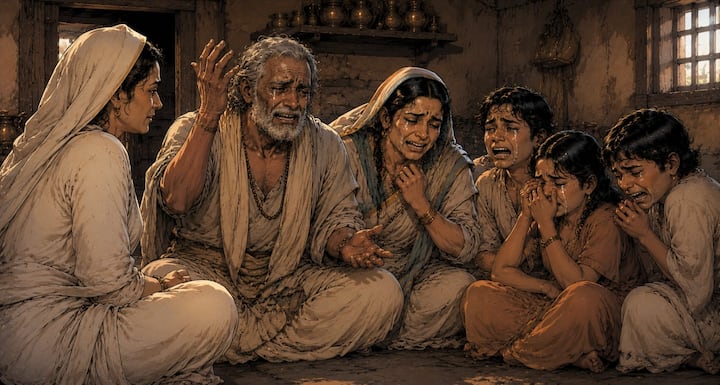 एक दिन पांडवों ने अपने आश्रयदाता ब्राह्मण के घर से रोने और विलाप की आवाजें सुनीं. पूरा परिवार गहरे दुख में डूबा हुआ था. कुंती ने कारण पूछा तो पता चला कि नगर में बकासुर नामक भयानक राक्षस का आतंक फैला हुआ है और अब उस परिवार की बारी आ चुकी थी.