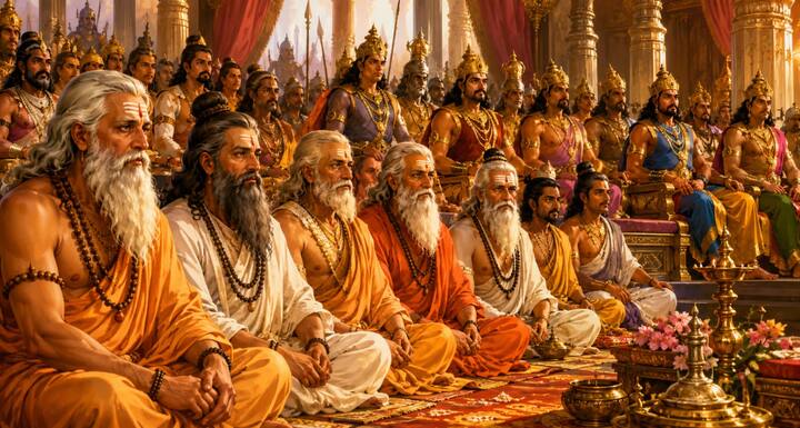केवल राजा ही नहीं, बल्कि अनेक विद्वान ब्राह्मण, ऋषि और तपस्वी भी इस अद्भुत आयोजन को देखने पहुंचे थे. वे स्वयंवर की व्यवस्था और वहां उपस्थित वीरों को उत्सुकता से देख रहे थे. सभा में धर्म, ज्ञान और शौर्य का अनोखा संगम दिखाई दे रहा था.