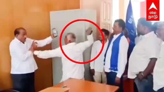 Farmer Slaps Officer |அரசு அலுவலகத்தில் அதிகாரியை செருப்பால் அடித்த விவசாயி!”எவ்ளோ நாள் WAIT பண்றது”