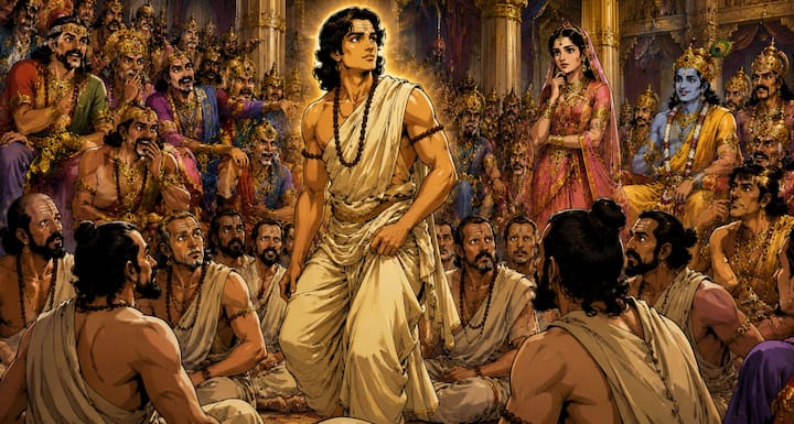 स्वयंवर सभा में एक के बाद एक महान राजा और योद्धा लक्ष्यवेध का प्रयास करते हैं, लेकिन कोई भी घूमती हुई मछली की आंख को नहीं भेद पाता. भारी धनुष और कठिन लक्ष्य के सामने सभी पराक्रमी वीर असफल हो जाते हैं. सभा में निराशा और आश्चर्य का वातावरण छा जाता है.
