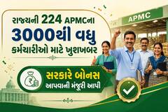 રાજ્યની 224 APMCના 3000થી વધુ કર્મચારીઓ માટે ખુશખબર: સરકારે બોનસ આપવાની મંજૂરી આપી, જાણો શરતો