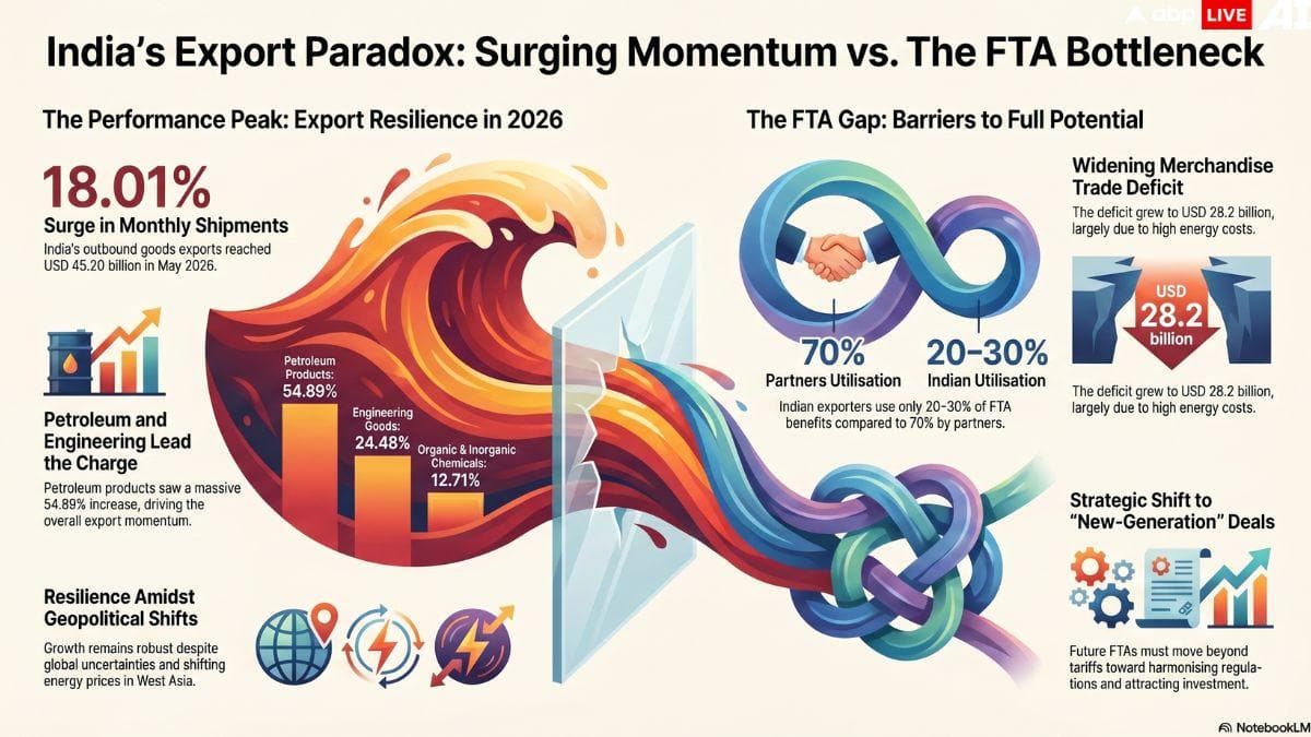 India’s FTA Paradox: Rising Exports, Low Utilisation, And Growing Trade Deficits