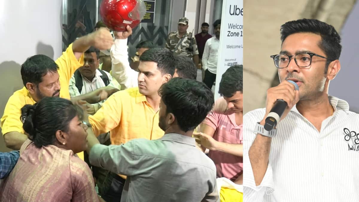 TMC-BJP Workers Clash At Kolkata Airport Ahead Of Abhishek Banerjee’s Arrival From Delhi: VIDEO