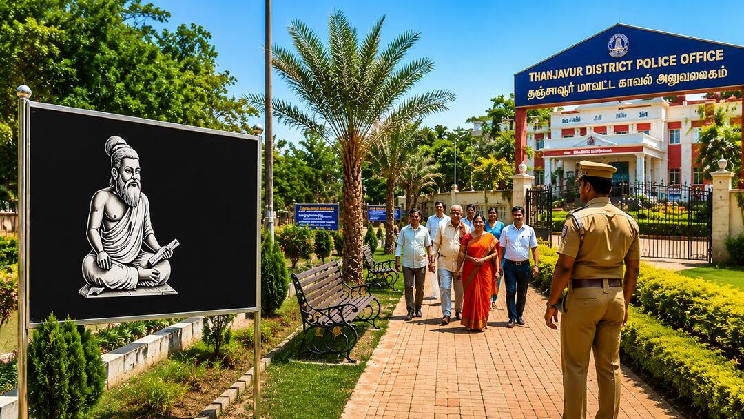 காவல் நிலையமா? கலைக்கூடமா? அறிவுப் பெட்டகமாய் உருவெடுத்த தஞ்சை எஸ்பி அலுவலக வளாகம்