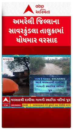 Savarkundla Rain: સાવરકુંડલા તાલુકામાં ભારે વરસાદથી દાધીયા ગામની સ્થાનિક નદીમાં પૂર