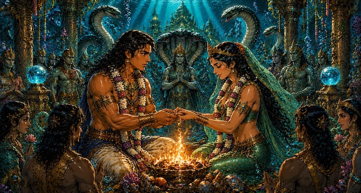 नागलोक में अर्जुन और उलूपी का विवाह संपन्न हुआ. दोनों ने एक-दूसरे के प्रति सम्मान और विश्वास का भाव रखा. कुछ समय साथ बिताने के बाद अर्जुन ने अपनी तीर्थयात्रा जारी रखने का निर्णय लिया.