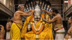 Puducherry Lakshmi Narasimha: पुदुचेरी में चमत्कार! 16 फीट ऊँचे भगवान लक्ष्मी नरसिम्हा देव का हुआ महास्नान, दर्शन को उमड़ा जनसैलाब