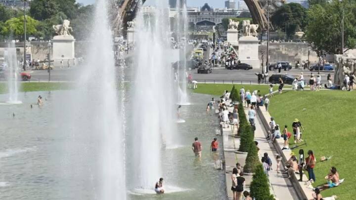 Cities are witnessing crowded beaches, fountains, and public pools as people search for quick relief.