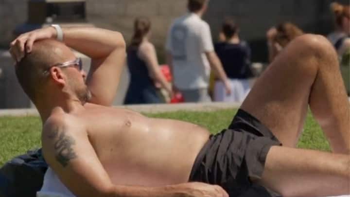 In some parts of Europe, extreme heat has pushed people to wear minimal clothing or sunbathe in public spaces to cope with soaring temperatures.