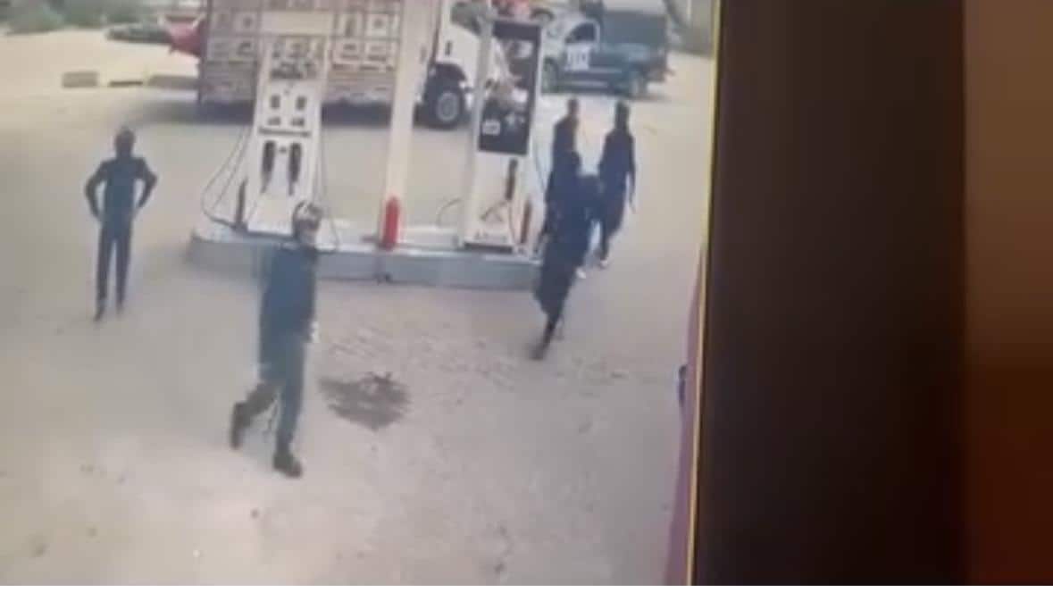 CCTV footage purportedly shows Pakistani Rangers entering a petrol pump in Rawalakot.