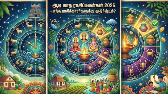 Aadi Month Rasi Palan: பண வரவும், திடீர் அதிர்ஷ்டமும் தேடி வரப்போகும் ராசிகள்! 12 ராசிகளுக்கான ஆடி மாத ராசி பலன்