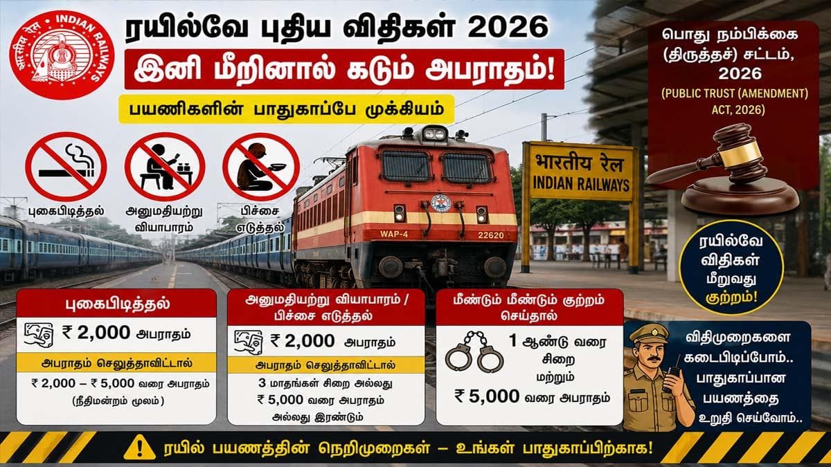 ரயிலில் இந்த தவறுகளை செய்தால் அபராதம் மட்டுமல்ல.. சிறையும் காத்திருக்கிறது!