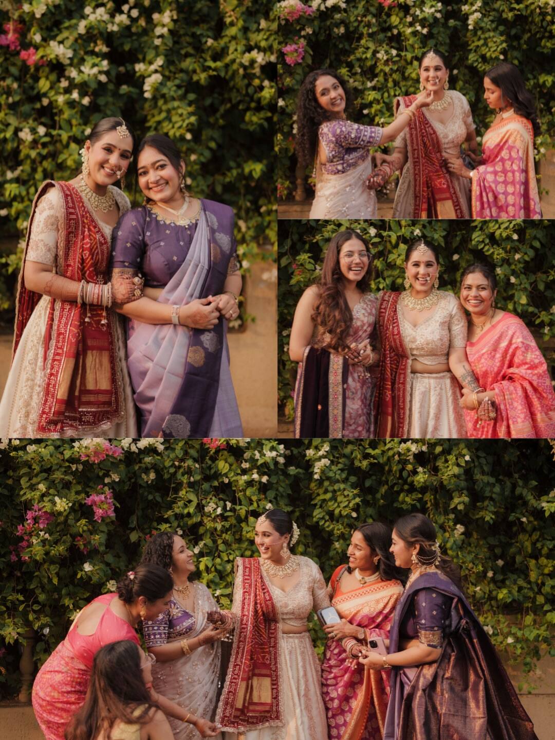 In this photo, Bhavya is seen posing with her family, sisters and friends.