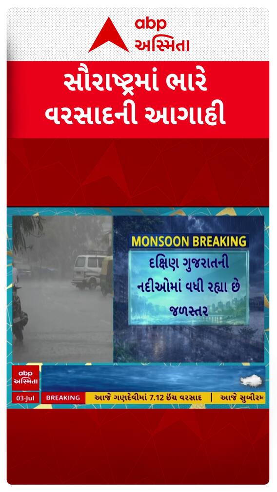 Saurashtra Rain Forecast: સૌરાષ્ટ્રમાં ભારે વરસાદની આગાહી