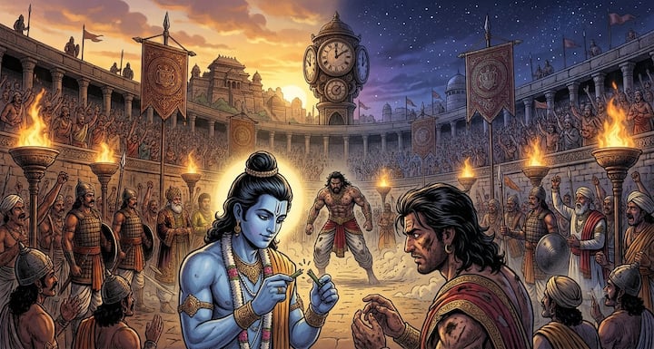 लगातार कई दिनों तक चले युद्ध के बाद भी भीम जरासंध को परास्त नहीं कर सके. तब श्रीकृष्ण ने संकेत देकर भीम को जरासंध की जन्म-कथा और उसकी कमजोरी याद दिलाई. यही संकेत आगे चलकर विजय का सबसे बड़ा कारण बना.