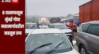 मुसळधार पावसामुळं 8 तासापासून मुंबई गोवा महामार्गावरील वाहतूक ठप्प, प्रवासी मध्येच पडले अडकून