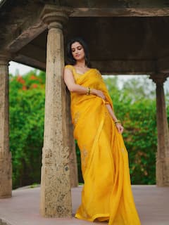 Bhagyashri Borse: లెనిన్ హీరోయిన్ భాగ్యశ్రీ... బ్యూటిఫుల్ ఎల్లో శారీ కట్టింది
